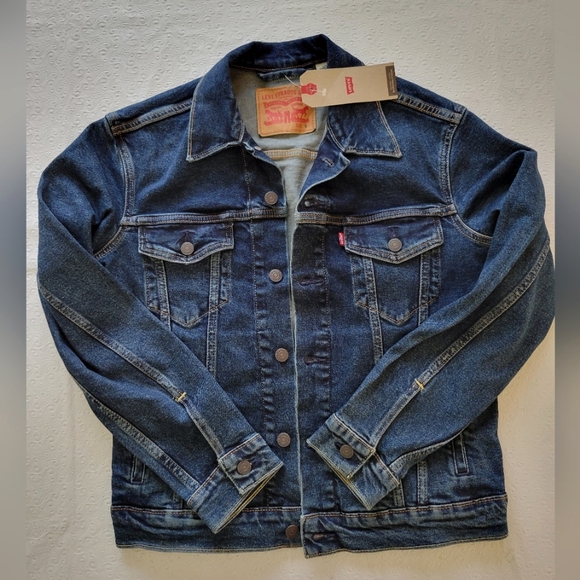 Levi's Other - Levi's Blue Regular Fit Stretch Denim Trucker Jacket Men's sz S